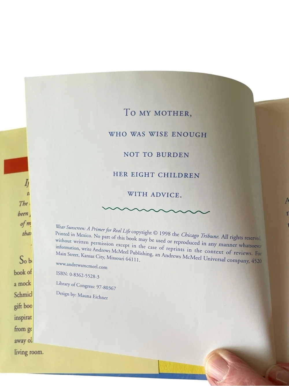 Two books, Wear Sunscreen